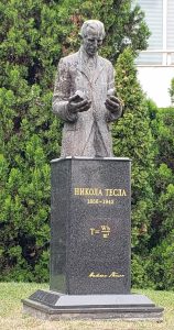 A statue of the Serbian scientist Nikola Tesla
